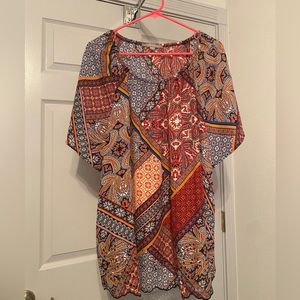Valerie Stevens 2X Colorful Blouse NWOT